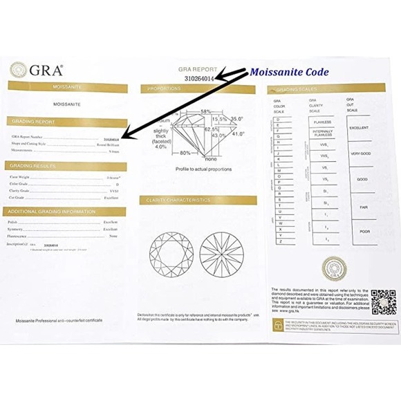 Sterling Silver 2 Carat Round Moissanite Stud Earrings (6.5 MM, Certified) - Picture 4 of 4